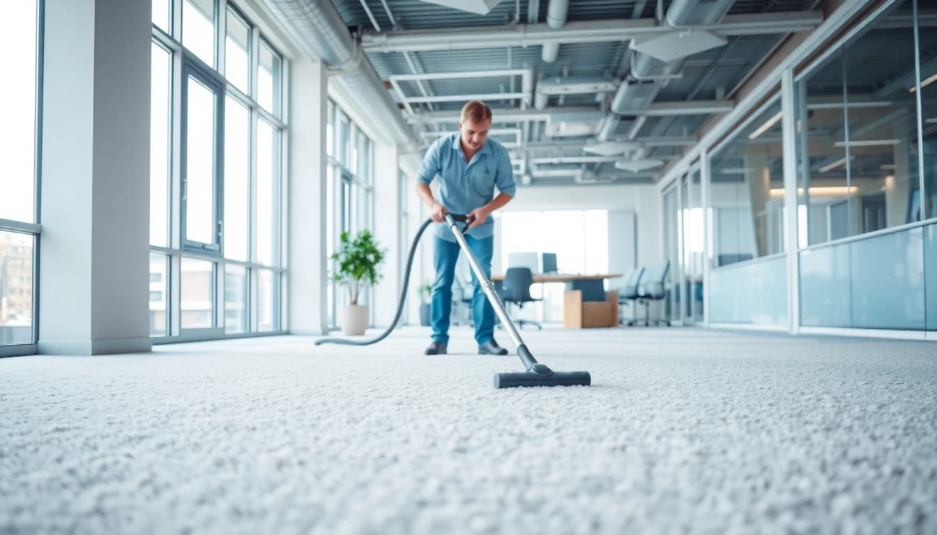 Efficient unterhaltsreinigung berlin in action, showcasing office cleaning by dedicated professionals.