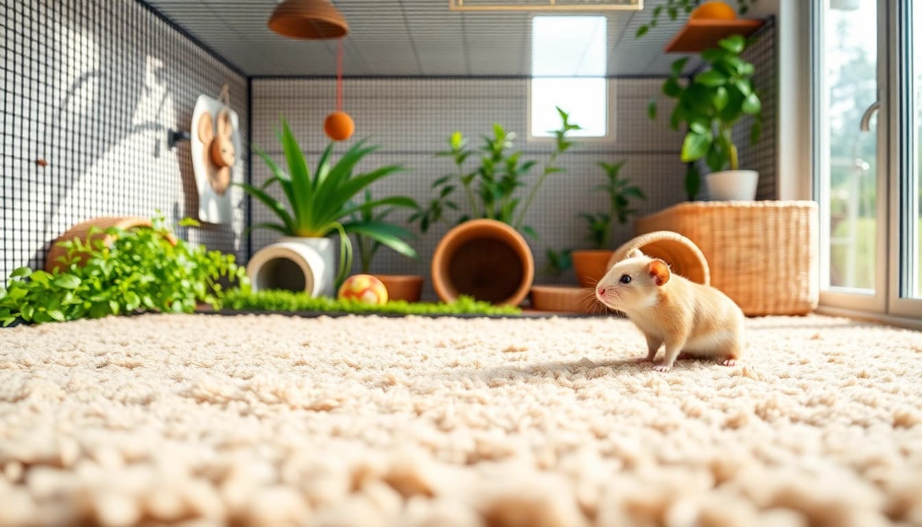 Nagermatte in einem gemütlichen Tiergehege, ideal für kleine Nager.