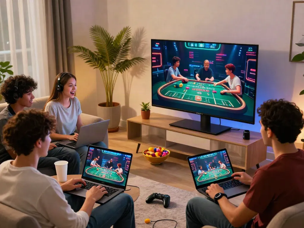 Players enjoying online gaming experiences at home, embodying the excitement of rikvip.