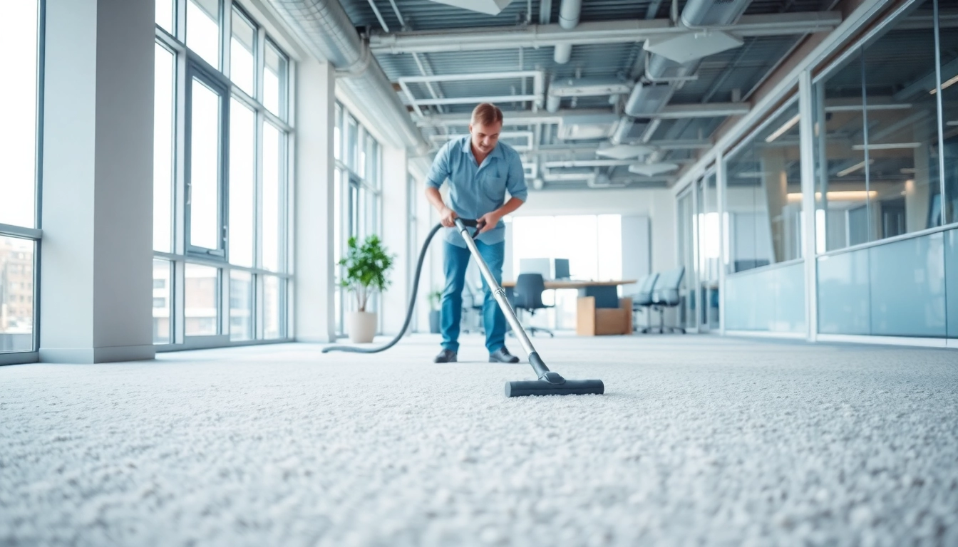 Efficient unterhaltsreinigung berlin in action, showcasing office cleaning by dedicated professionals.