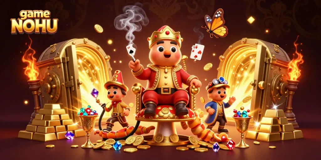 Play game NOHU with rich casino elements and captivating visuals in a vibrant 3D illustration.