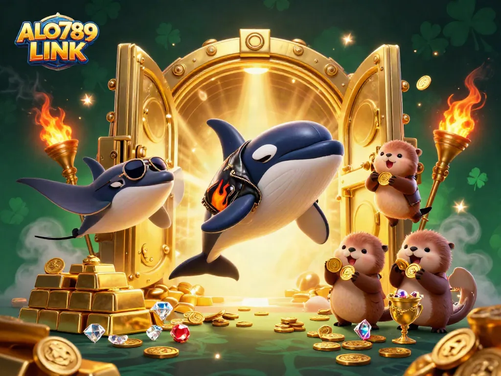 Experience the excitement of ALO789 LINK with a vivid scene featuring unique characters and stunning treasures.
